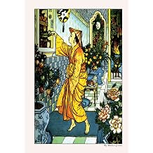Artsy Canvas Aladdin - Aladdin Secures The Lamp 13" x 20" Fabric Wall Sticker