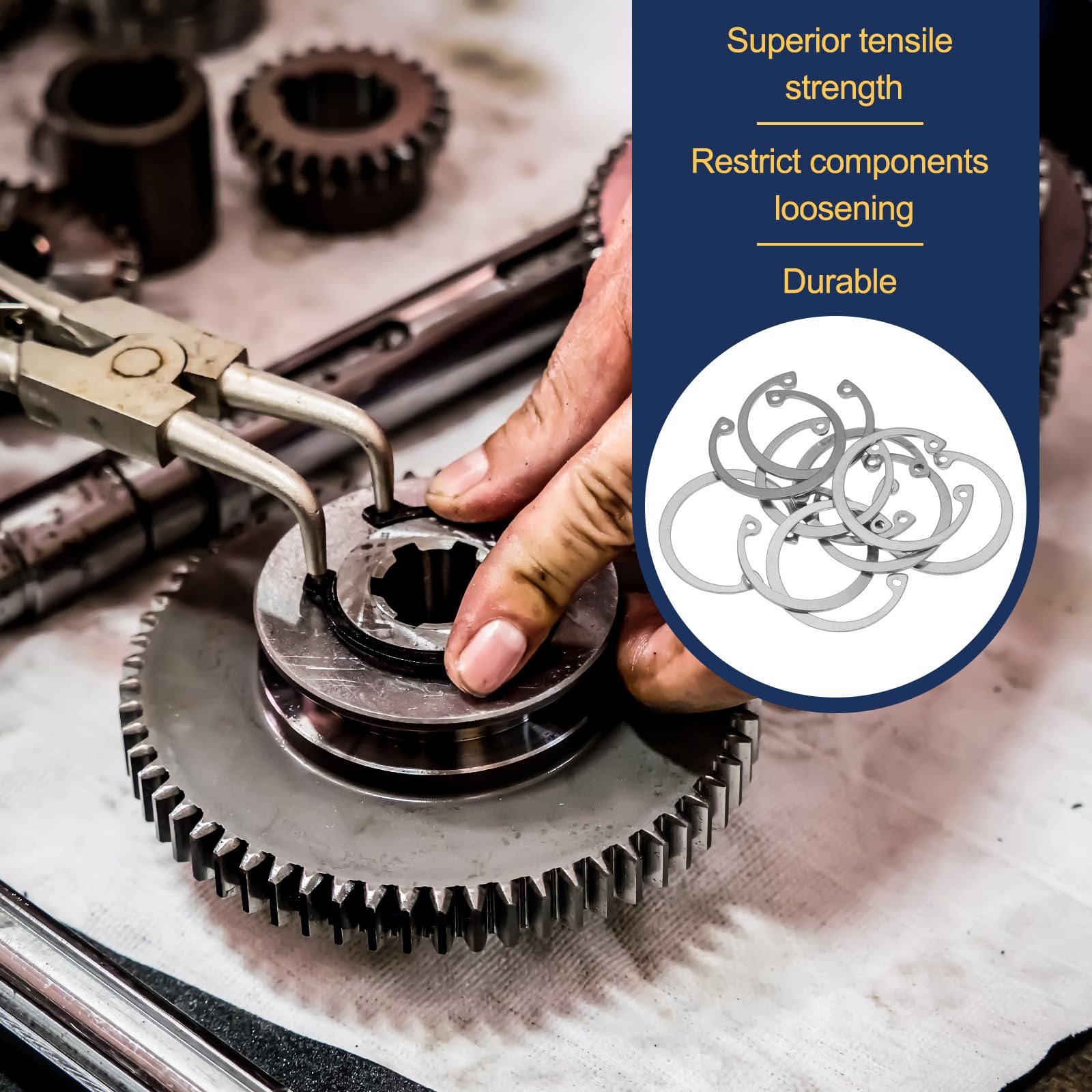 PATIKIL 20 Pcs Anneaux De Retenue Internes, 42mm C-Clip Anneau De