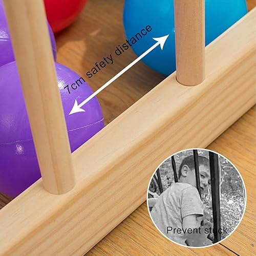Miniatura 4 de Corralito de juegos para bebés, valla de madera para bebés, transpirable y duradero, centro de actividades interiores y interiores, para aprender a