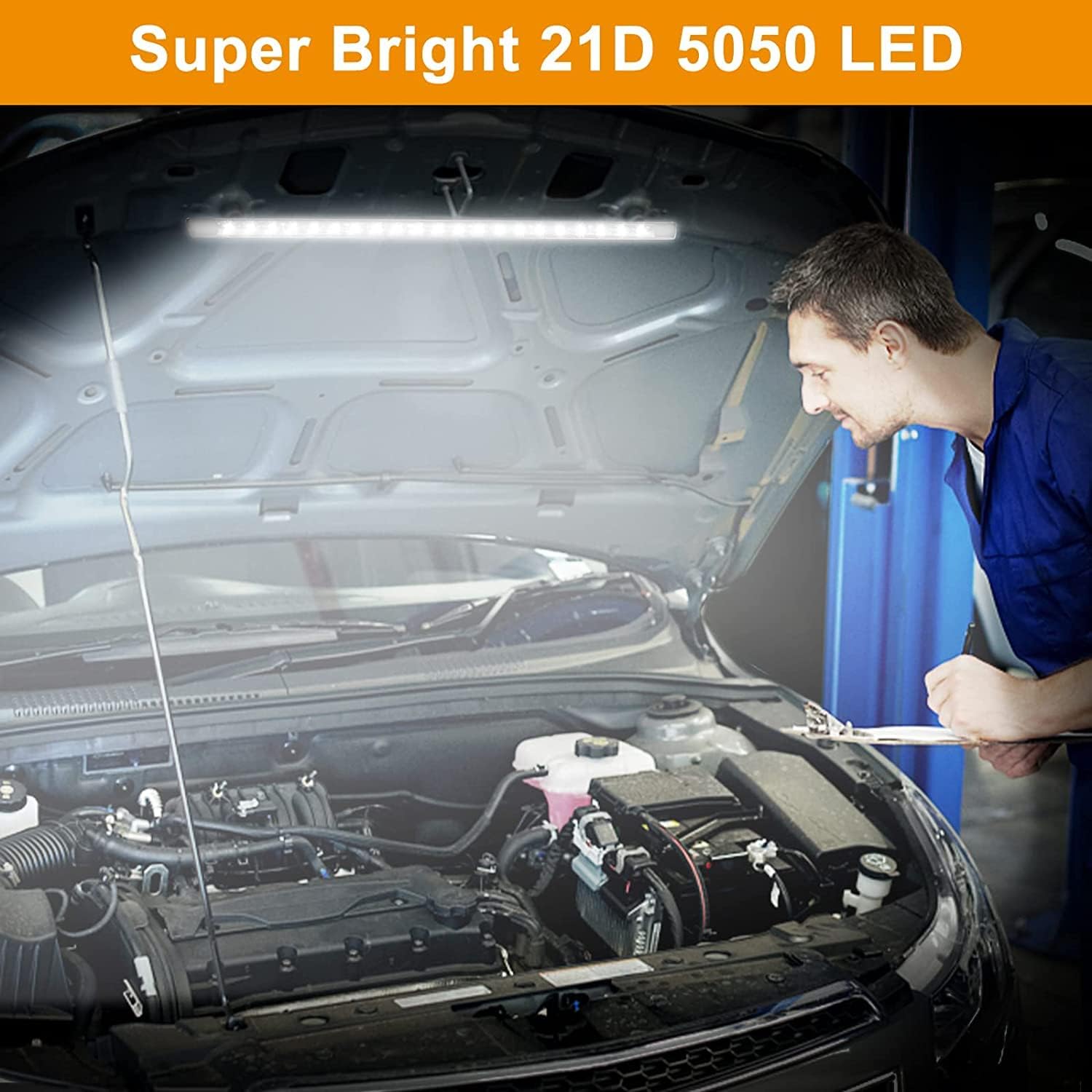 Linkstyle Under Hood LED Work Light Kit, 12V Car Hood Work Inspection Strip Lamp with Automatic On/Off Universal Waterproof Underhood Work Light Bar for Jeep Truck SUV Off-Road Cargo Pickup Boat