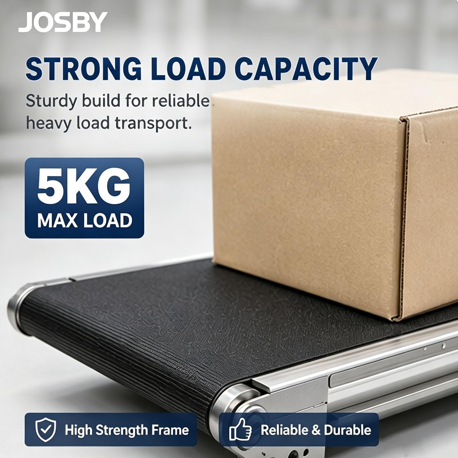 JOSBY Convoyeur Automatique en Acier Inoxydable, 24 V CC, pour Table, Charge Maximale De 5 Kg, Faible Niveau Sonore, Idéal pour Les Chaînes De Montage, Le Tri Demballages Et La Livraison Logistique