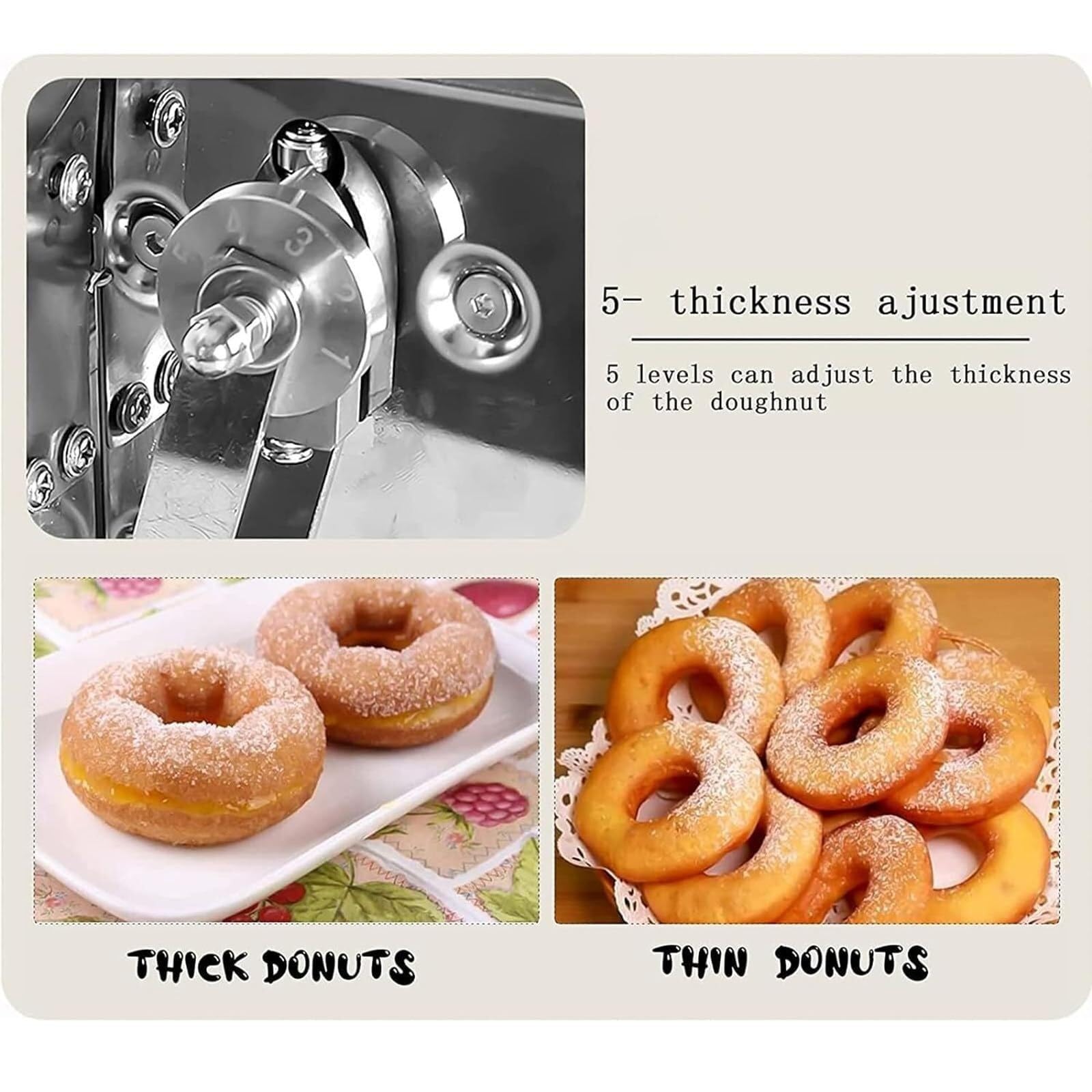 Máquina automática de donas de 4 filas de acero inoxidable con control digital