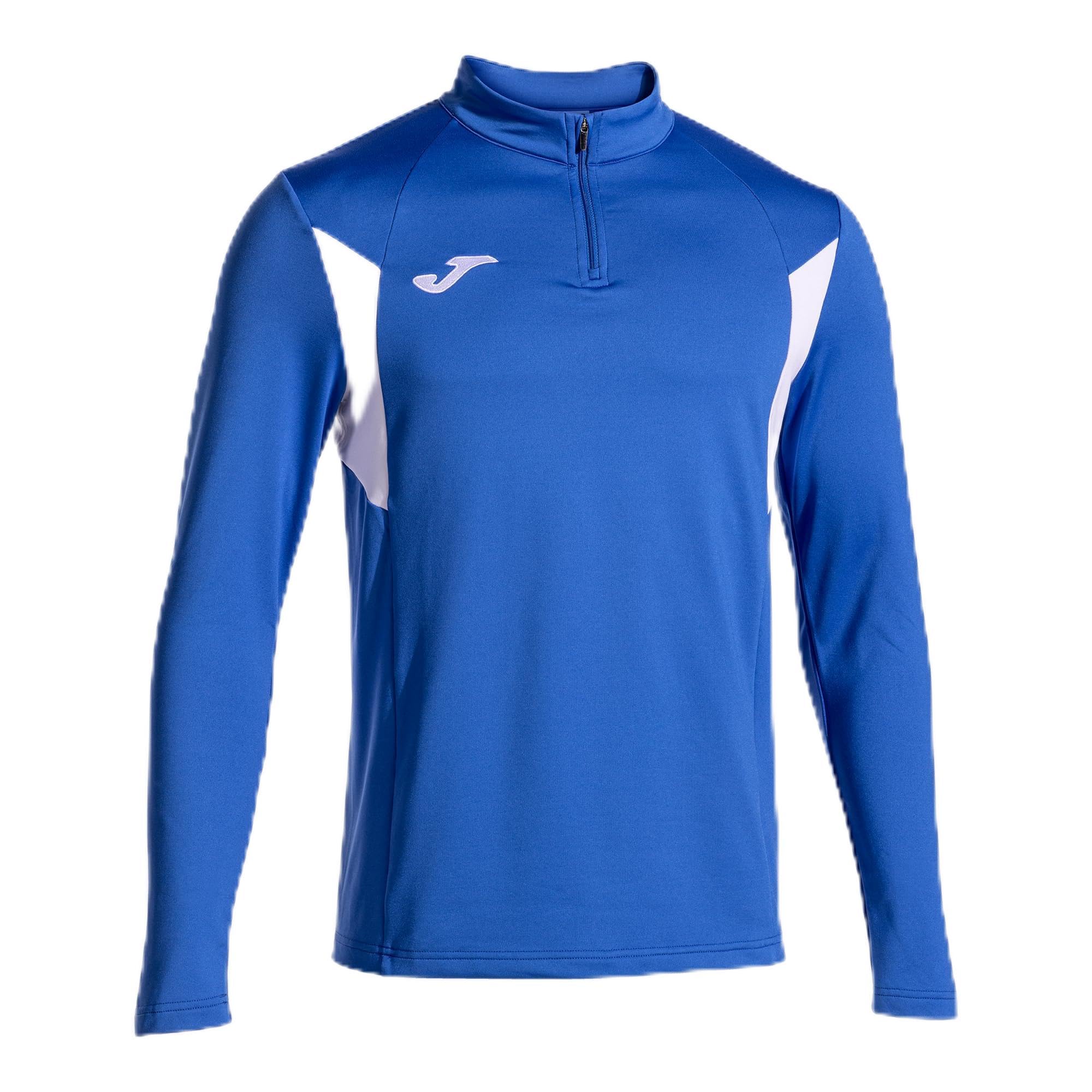 Joma - Men's Sweatshirt - Winner III - Half Zip, Royal White, L