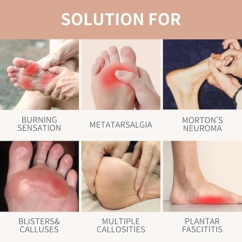 Miniatura 6 de Almohadilla metatarsiana, cojín de bola de fieltro, 12 piezas de insertos de zapatos en forma de durazno – Alivia el dolor del neuroma de