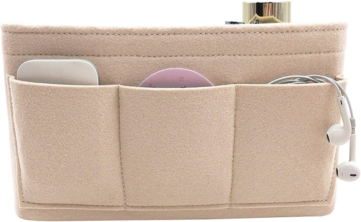 Felt Purse & Bag in Bag Organizer Insert/Multi-Pocket Handbag Shaper-Fit LV Speedy Neverfull Longchamp Tote(7 Colors)