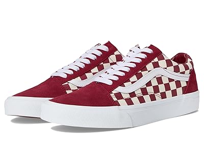 Vans Old Skool Athletic Shoes Checkerboard Red/White : Men