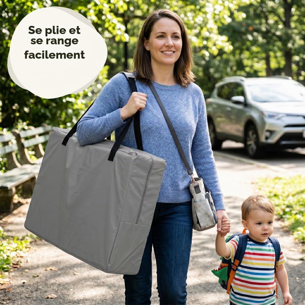 Venture Le lit bébé de Voyage Airpod Comprend Un Matelas en Mousse et Un Sac de Transport de 100 x 60 cm (Argent)