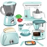 Shemira Play Kitchen Accessories, Play Kitchen Appliances Toy Set with Coffee Maker, Blender, Mixer, Toaster, Kids Kitchen Playset, Toys for 3 4 5 6 7 8 Year Old Girls, Birthday Gifts for Girls