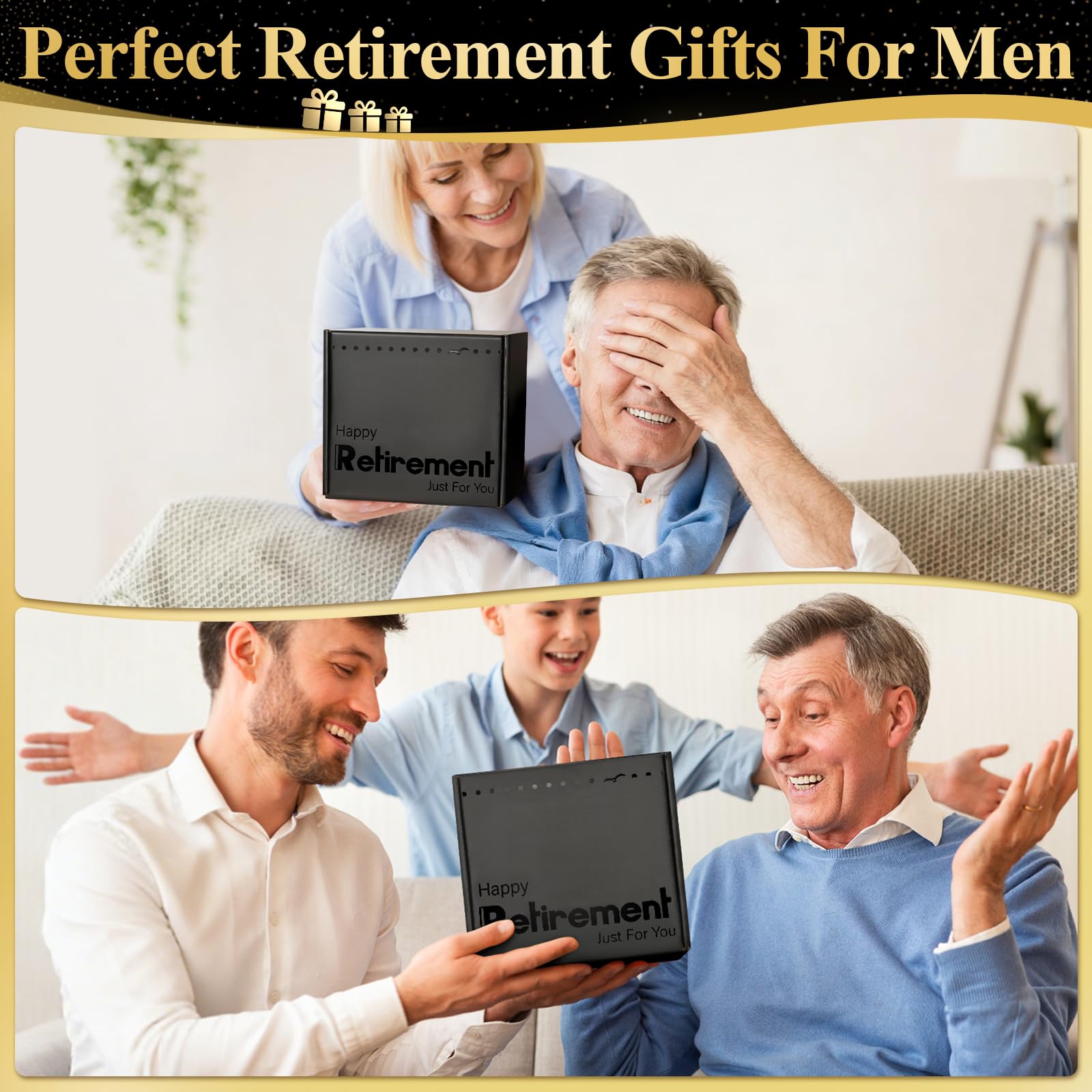 Cabtnca 8 Pcs Retirement Gifts for Men Funny Retirement Gift for Men 2026, for Coworker Dad Boss Grandpa Teachers, Includes Mug Hat Candle Socks Dice Pen Greeting Card, Retired Gifts for Man