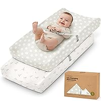 Vista 28 de Paquete de 2 fundas para cambiador de bebé para niña y niño - 32x16 viscosa suave derivada de bambú, fundas para almohadilla de mesa cambiadora