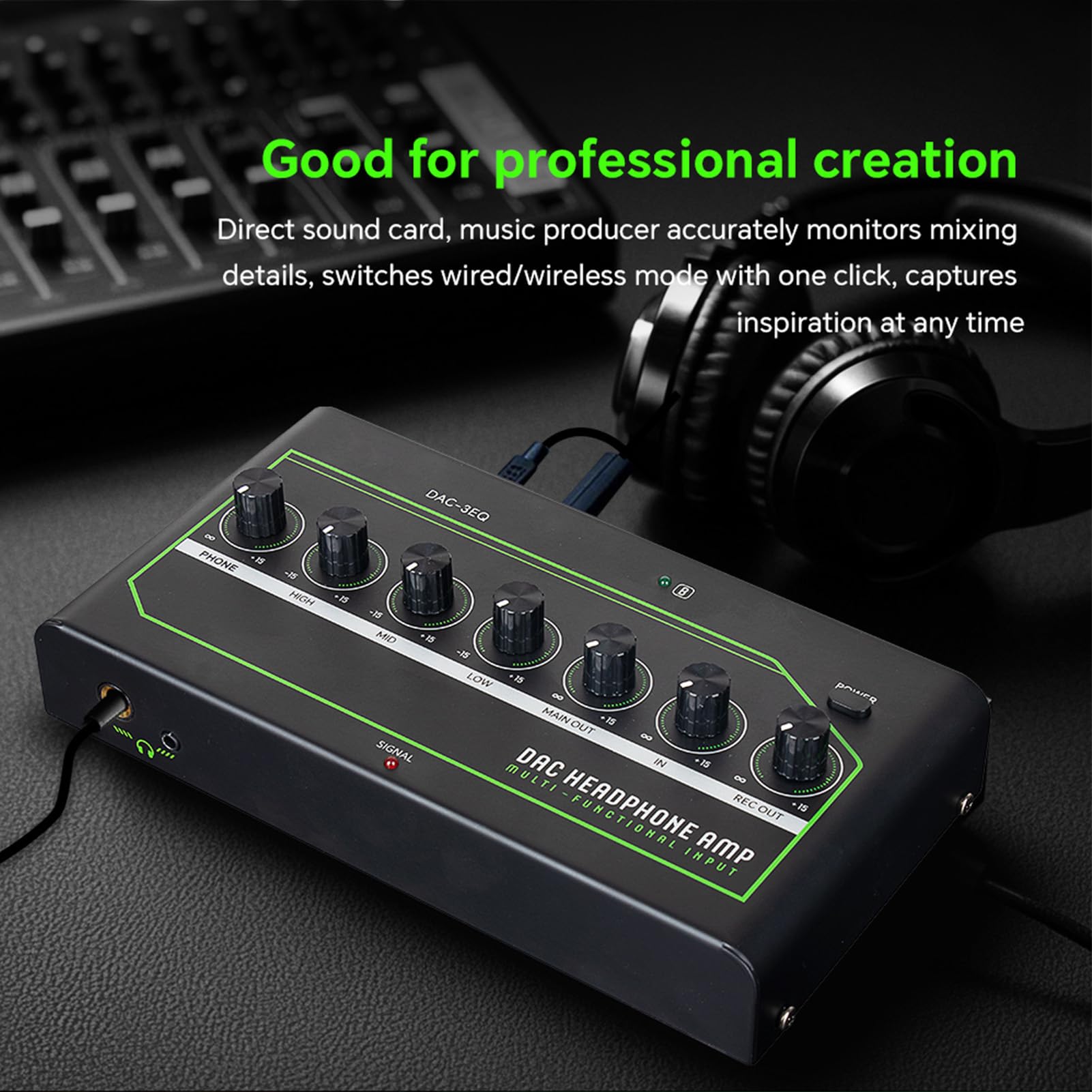 AMP de Auriculares de Juegos DAC, Convertidor de Sonido de Alta Fidelidad y Modos de Entrada Múltiples para Consola de Juegos, Cambio de Modo Eficiente Sonido Mejorada