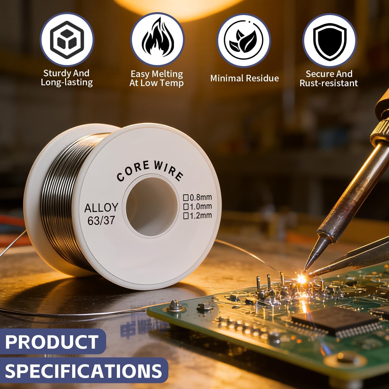 Stagno di saldatura 0,8 mm 30 g con nucleo di colofonia, stagno per saldare elettronica,Saldatura Per Riparazione e Componenti Elettronici