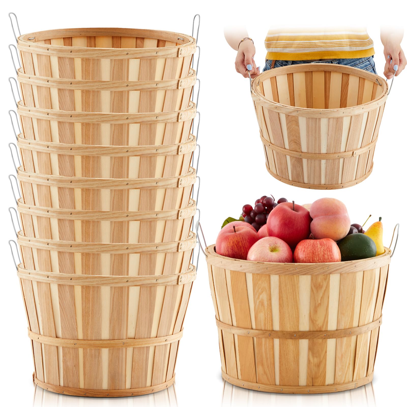 Amazon.com: Marsui 8 Pcs Jumbo Half Bushel Baskets, 14 x 9.5 Inch