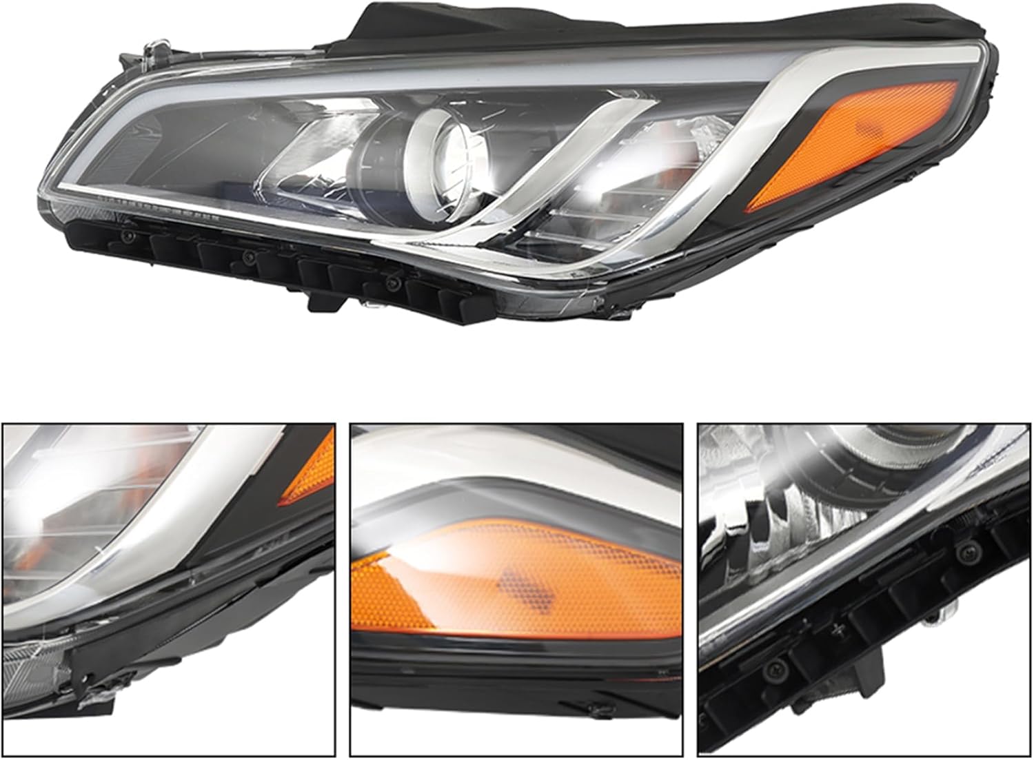 labwork Headlight Assembly Replacement for Sonata Limited/Sport 2015-2017 Halogen Headlight Driver Side Left Front Lamps 92101-C2000