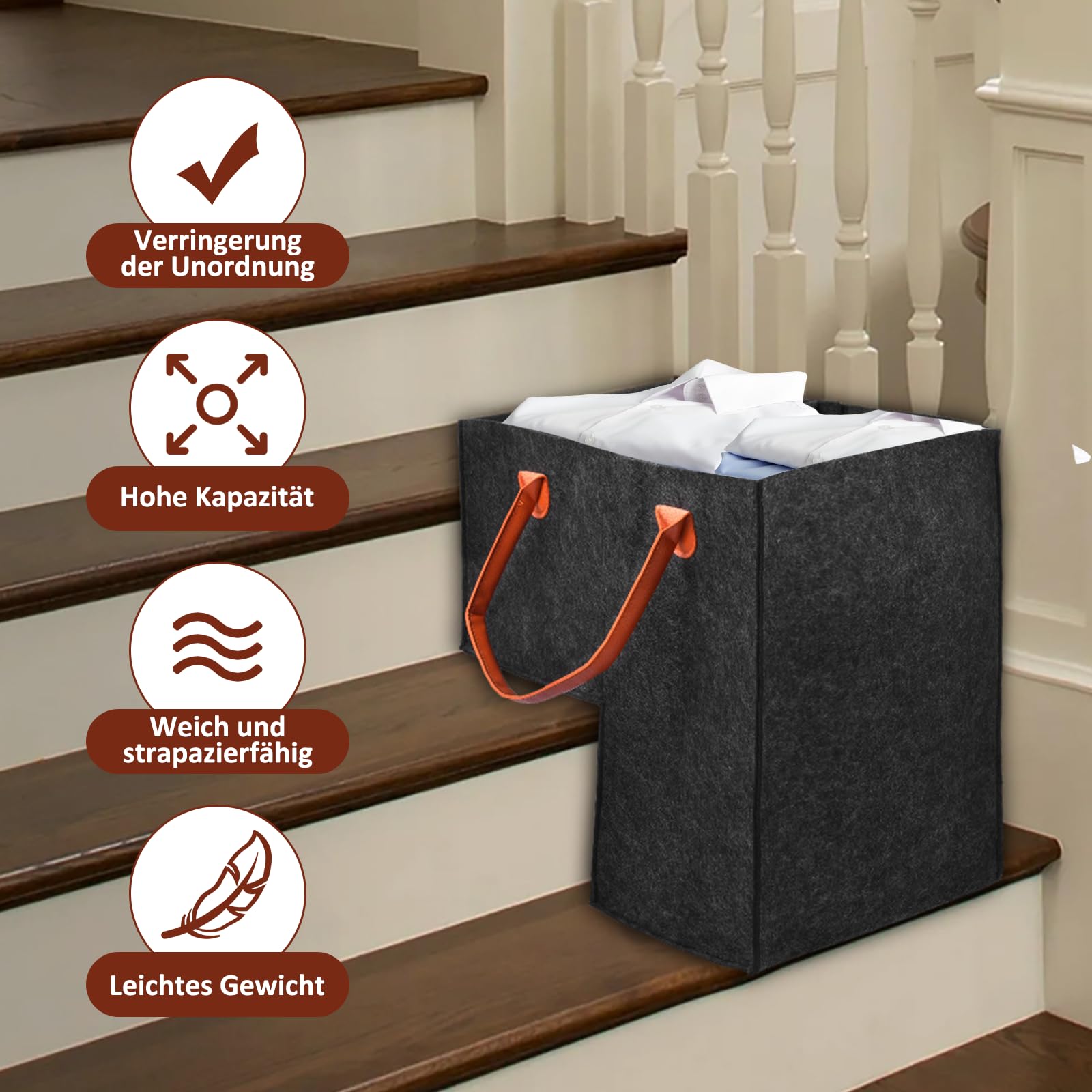 Opvouwbare L-vormige trapmand organizer | Trap opbergorganizer | Trap