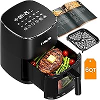 Vista 10 de Fullwill Freidora de aire con ventana visible, 7.5 cuartos de galón, freidora de aire multifunción 12 en 1, asar, hornear, deshidratar, papas