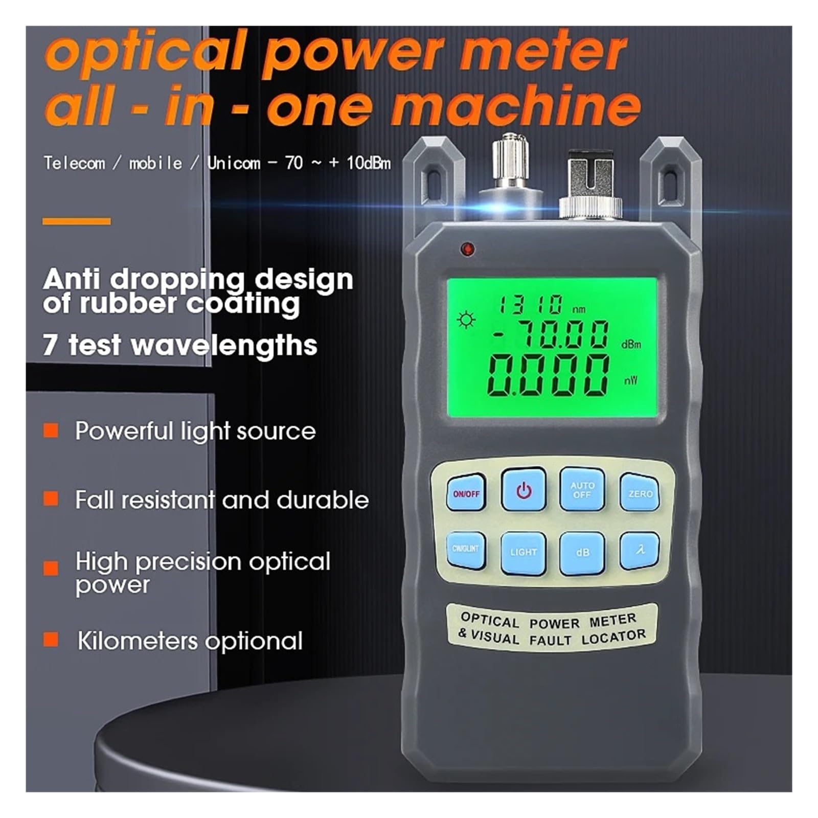 Testeur Fibre Optique Compteur De Puissance Optique Tout-en-un Avec Localisateur Visuel Défauts, Testeur Fiber 5/10/15/20/30/50MW(80A 20KM)
