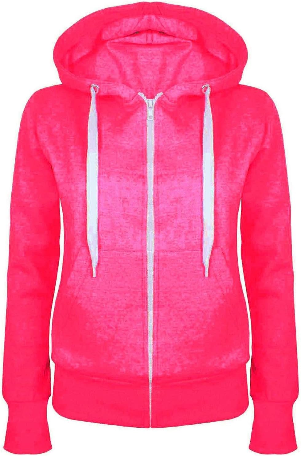 Fashion StarWomens Zip Up Fleece Knit Mini Sweatshirt Hoody