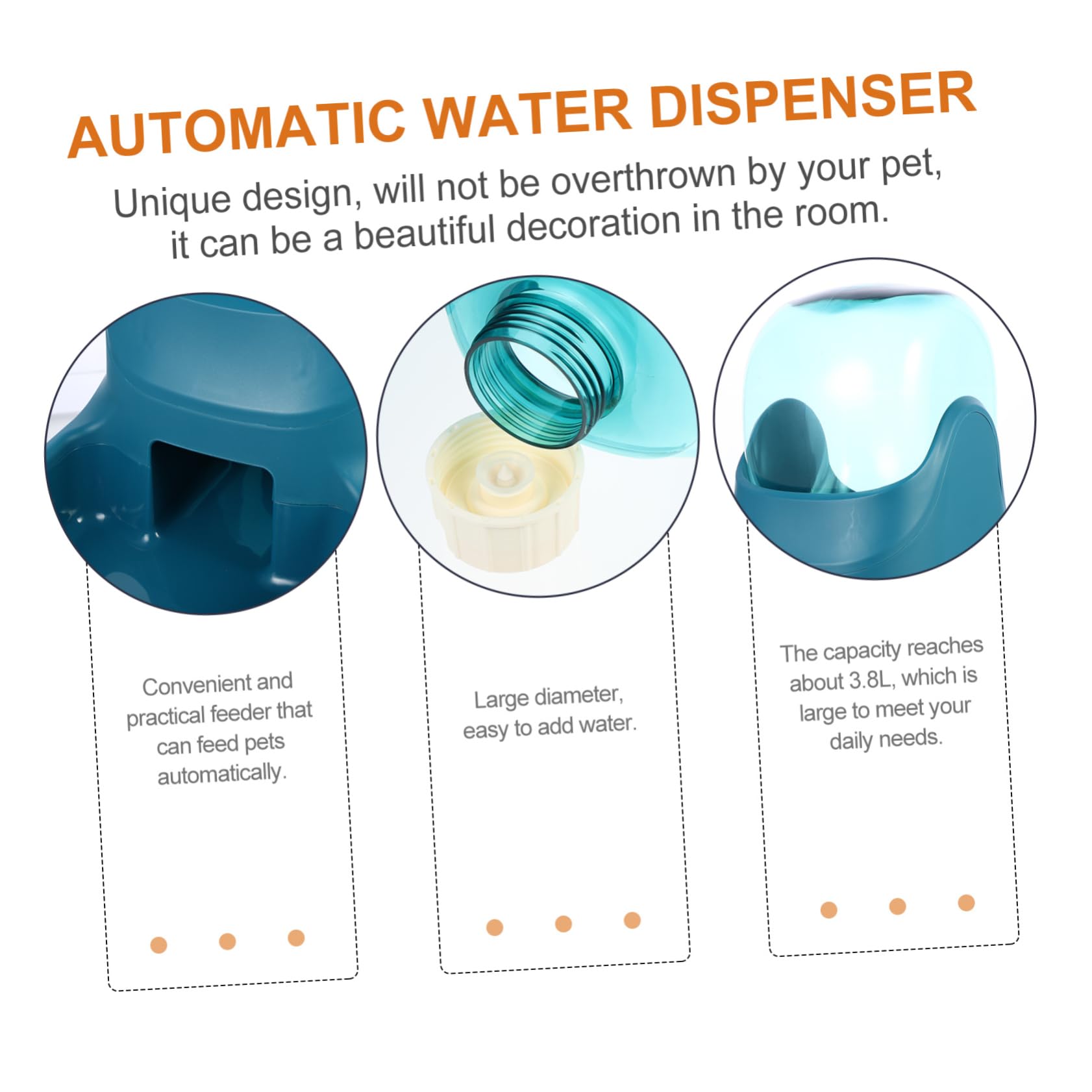 Bebedero Automático para Mascotas Dispensador de Agua 3.8l Verde | Plástico, Limpieza Sencilla, Diseño Simple, para Pet y Pigeon, Uso Doméstico