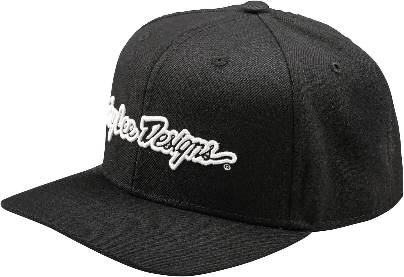 Troy Lee Designs Curved Snapback Hat Cap, Signature Black, OSFA