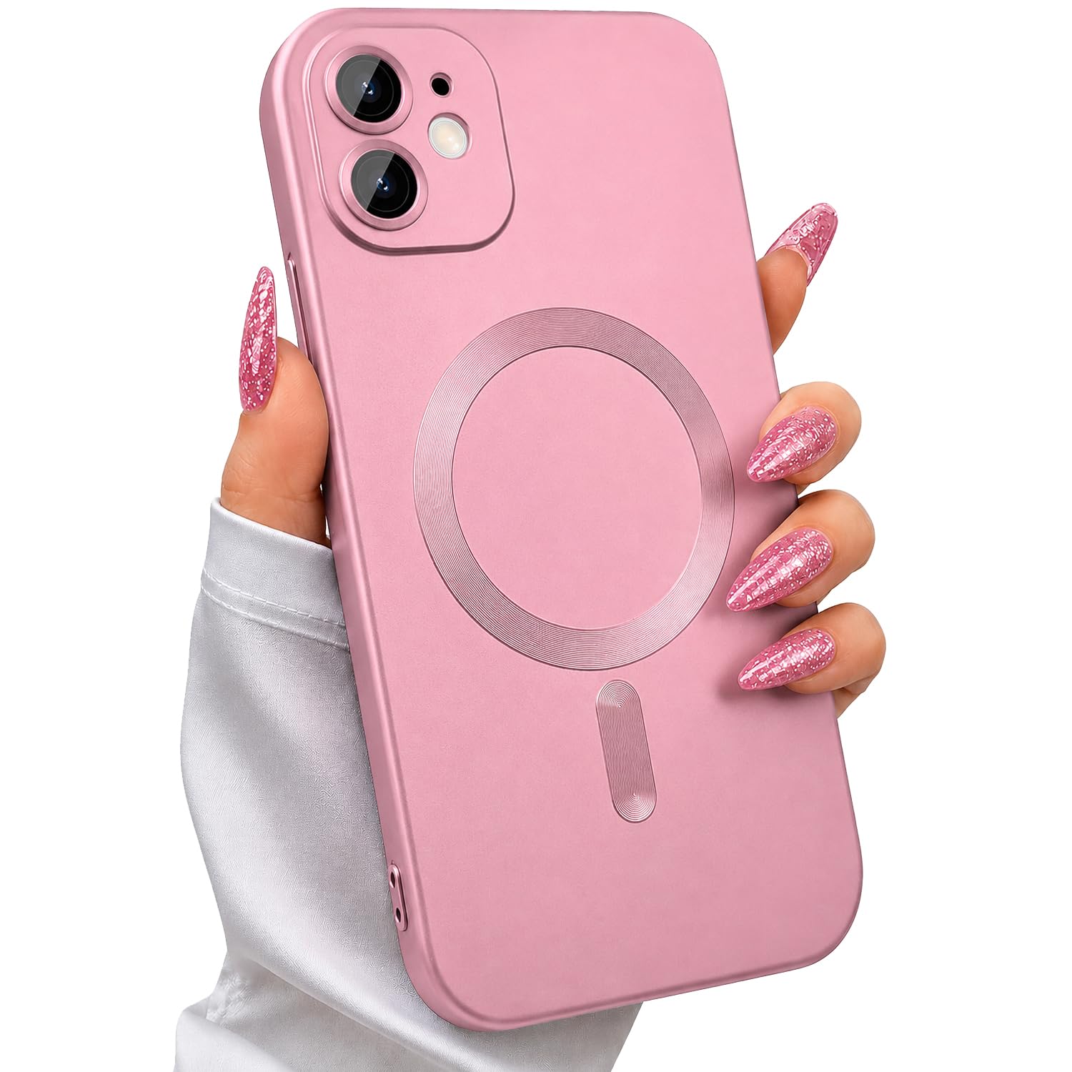 DIZORO® Magnetic Case for iPhone 13 / iPhone 14 Cover [Compatible with MagSafe][Built-in Camera Lens Protector] Slim Soft Silicone Bumper Shockproof Metallic Luster Back Cover Phone Cases (Desert) — Amazon image 22