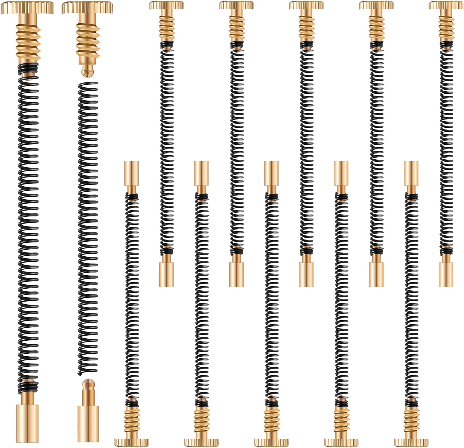 10 Pcs Lighter Replacement Repair Kit, Each Piece Includes Spring Thimble and Base Screw, Lighter Flints Screw Spring and Base Plate for Flint Repair Accessories, About 2.5 x 50 Mm/ 0.1 x 1.97''