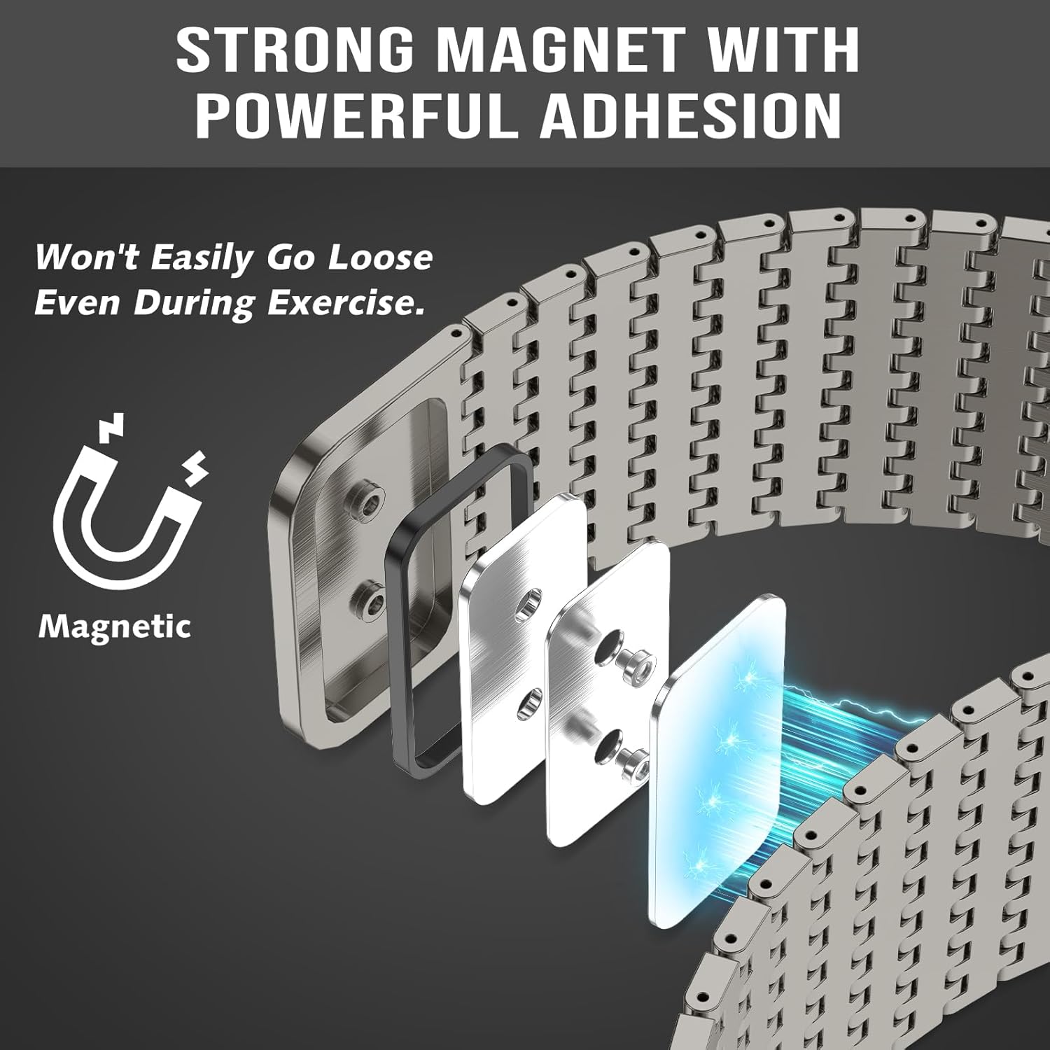 Magnetic Mesh Loop Band Compatible with Apple Watch Band 49mm 46mm 45mm 44mm 42mm 40mm 41mm 38mm Men Women, Stainless Steel Adjustable Metal Strap for iWatch Series 10 9 8 7 6 5 4 3 2 1 Ultra SE - Image 2