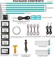 Vista 5 de Luces acrílicas para interior de automóvil, tira de luz LED AMKI para automóvil con control de aplicación y subcontrol, accesorios de automóvil, kit