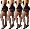 MANZI Women's Plus Size Pantyhose 4 Pairs Sheer Nylon Tights