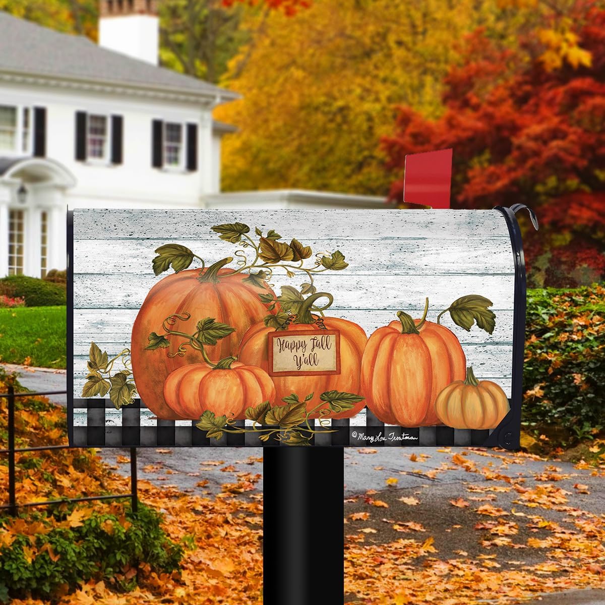 Briarwood Lane Happy Fall Y'all Pumpkins Farmhouse Mailbox Cover