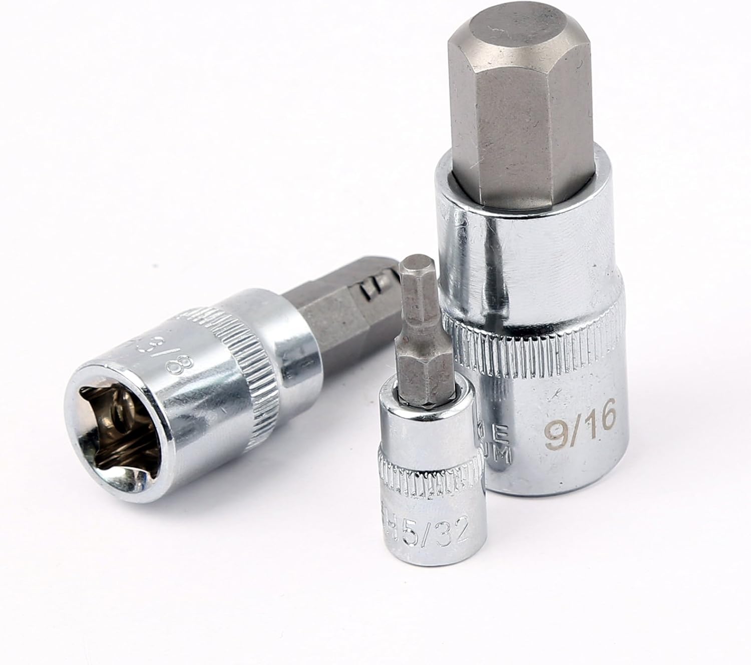 SAE/Metric Universal Hex Bit Socket Set /13pc Allen Key Ratchet Wrench 1/4" 3/8" 1/2" Drive