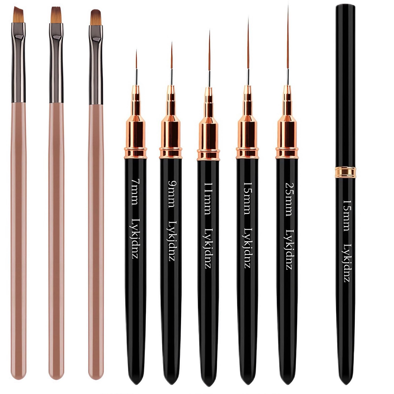 Amazon.com : 8Pcs Nail Art Brushes Set, 5 Art Liners & 3 Multi