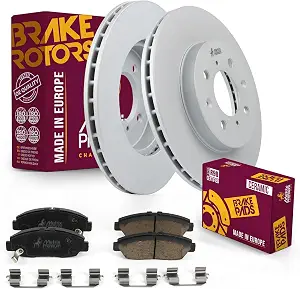 Metrix Premium Chassis Parts Front Vented Brake Rotor and D465 Ceramic Pad Kit (10.31 in)
