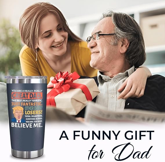 NewEleven Fathers Day Gift For Dad - Funny Present For Father, Men - Dad Birthday Gift, Unique Father Gifts From Daughter, Son, Kid, Wife - 20 Oz Tumbler Navy