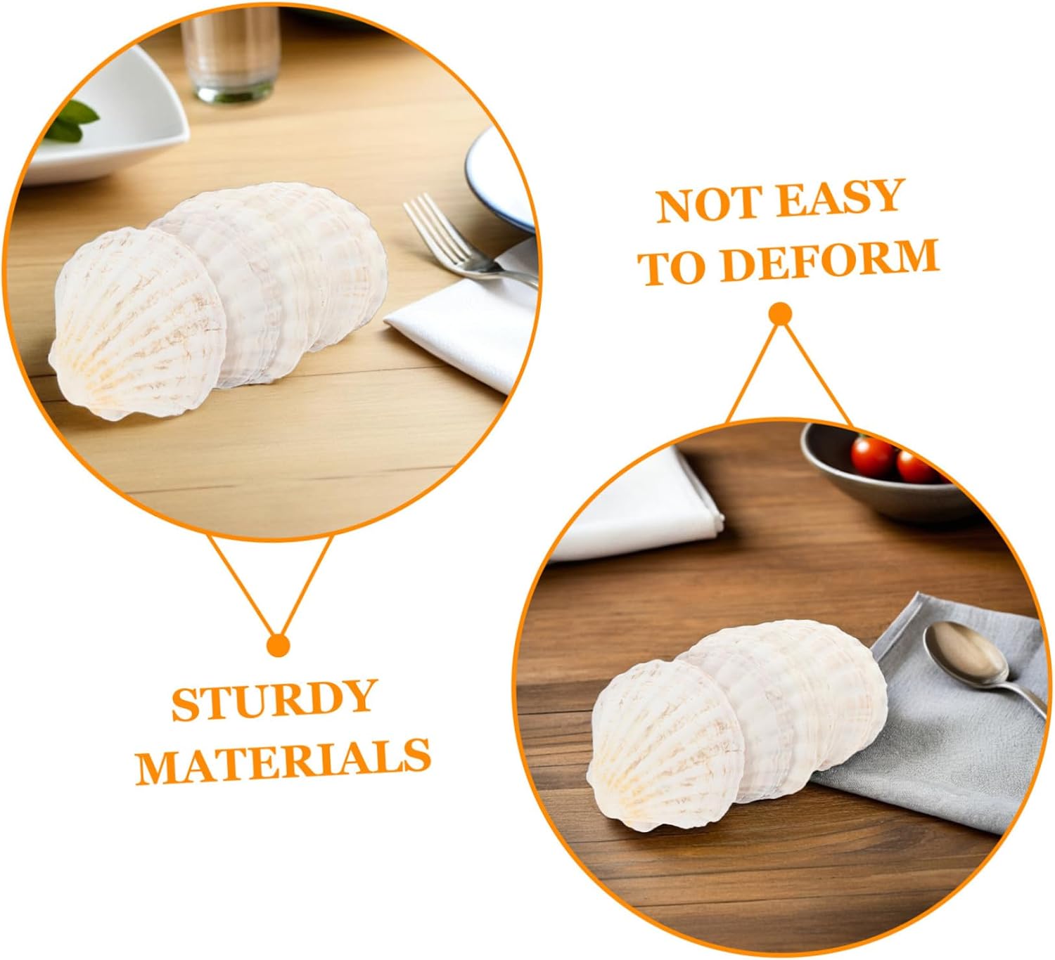 OUNONA 12pcs Natural Seashell Plates for Grilling and Serving Seafood Lightweight Shell Dishes with Smooth Design for Bbq Parties and Beach Decor