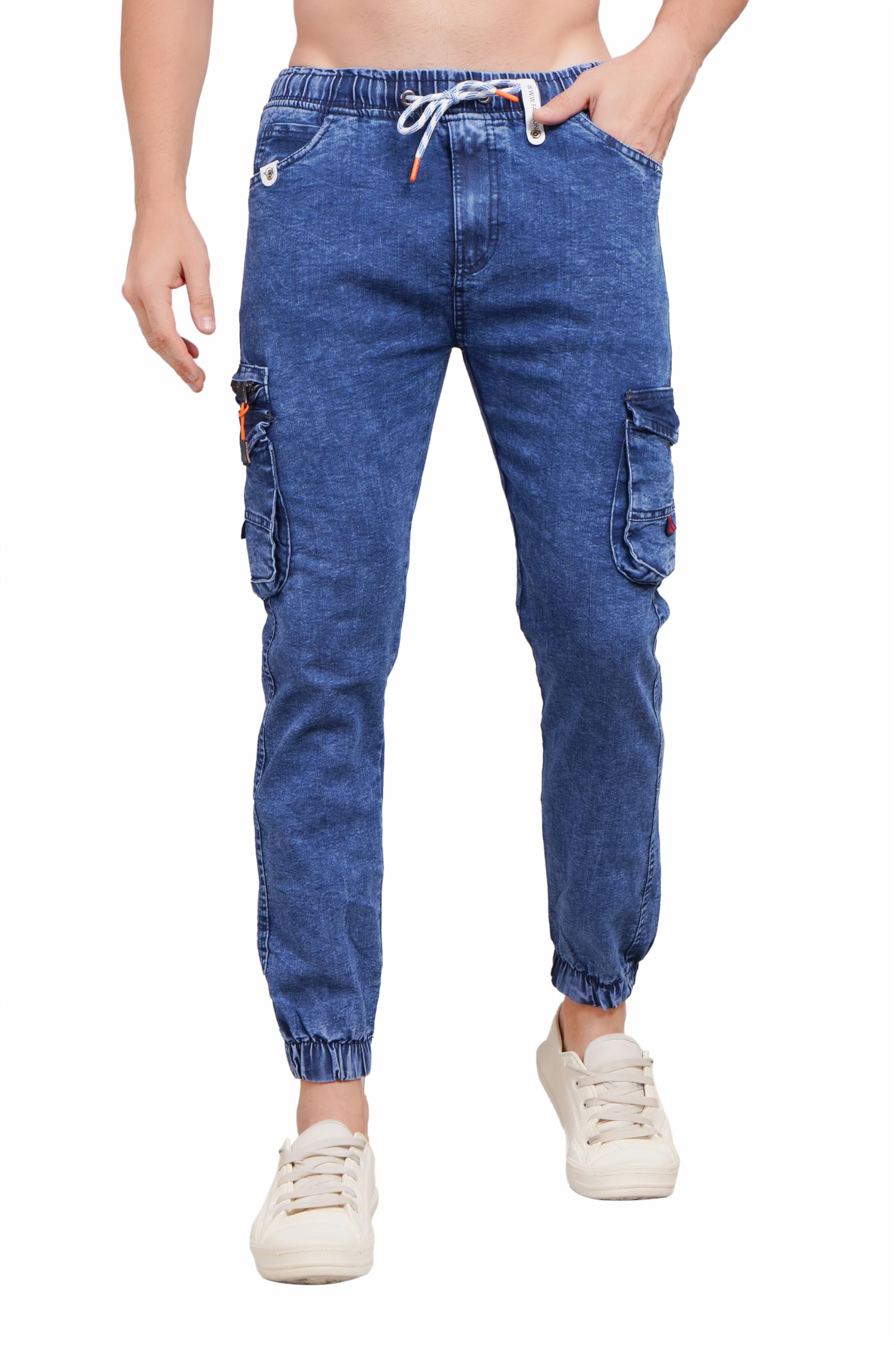 krix Denim Jogger Regular Fit Denim Jeans with Drawstring Premium Stretchable Cotton Mid-Rise Crafted with Comfort Fit and High Performance for Everyday Wear-picture-48