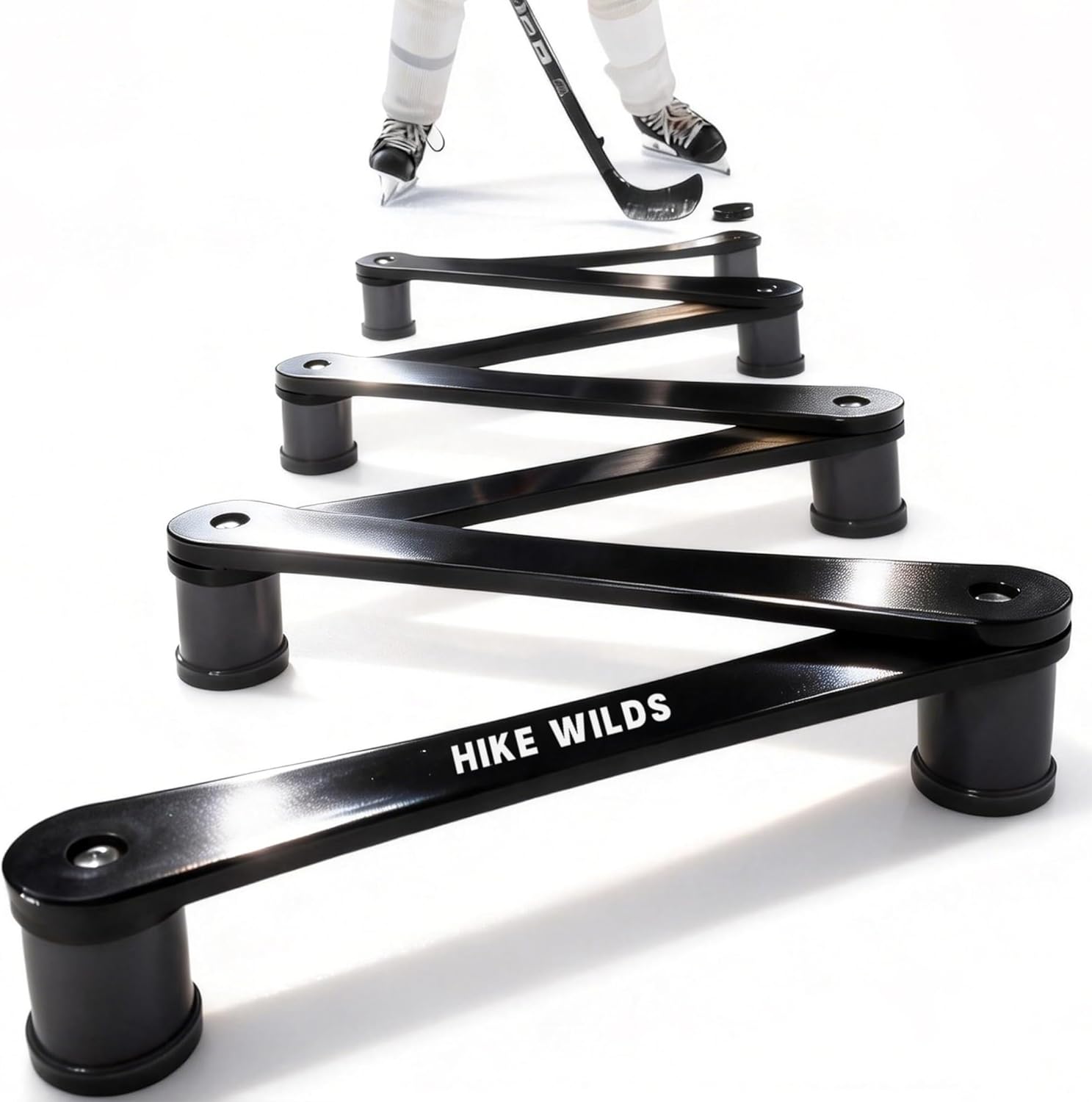 Hockey Training Equipment,7-Section Adjustable Stickhandling Trainer, Aid for Puck Control, Speed & Coordination, Portable & Foldable Hockey Stick Practice Gifts for Boys Girls