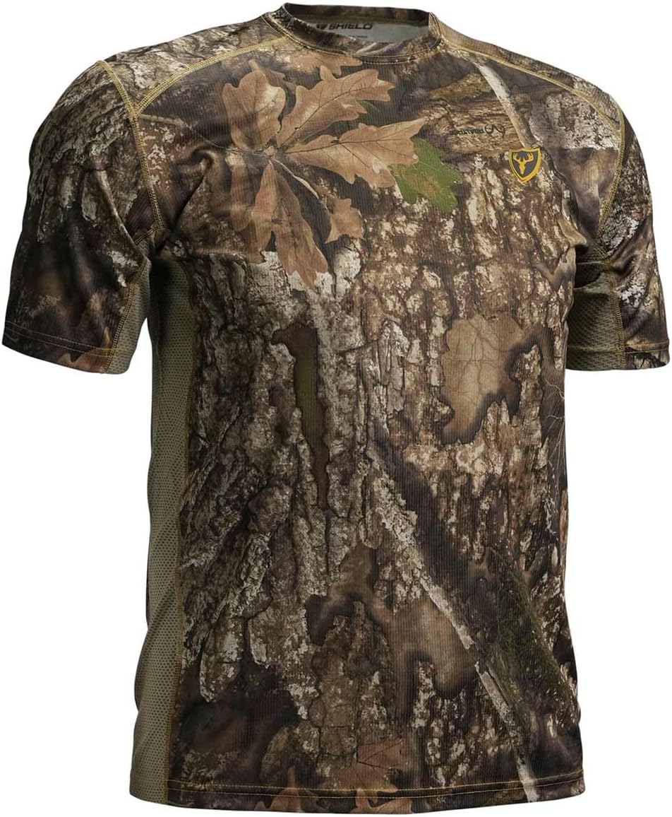 SCENTBLOCKER Scent Blocker Angatec Short Sleeve Performance Shirt, Camo Hunting Clothes for Men