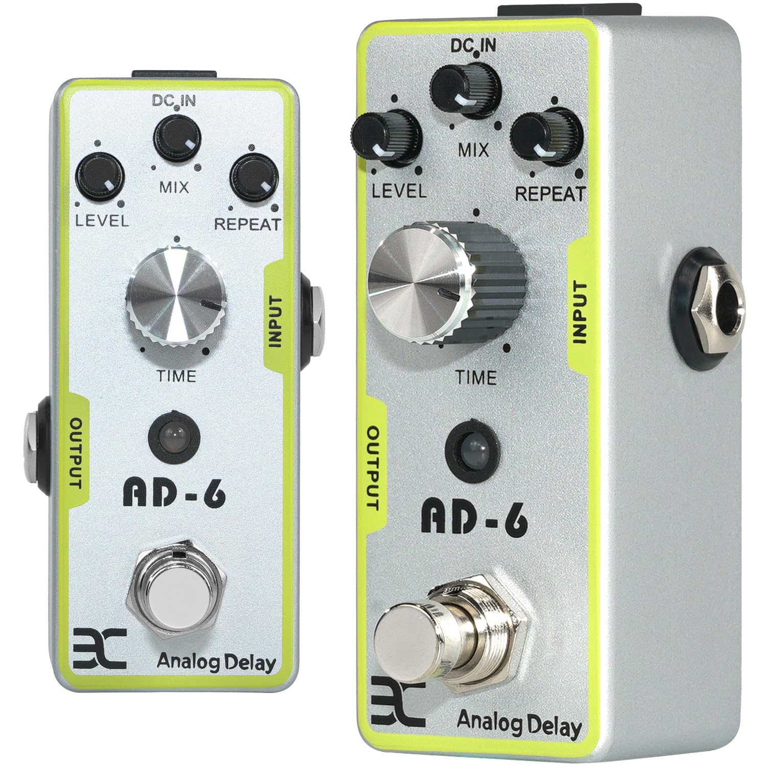 EX Analogy Delay Pedal, Mini Guitar Effect Pedal Delay, Warm Tape Echo Effect, 30–340ms Delay Time, True Bypass, Compact Portable Design, Silver