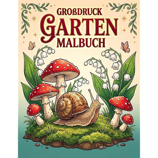 Großdruck Garten Malbuch: 50 entspannende Gartenszenen – ideal für Erwachsene und Senioren