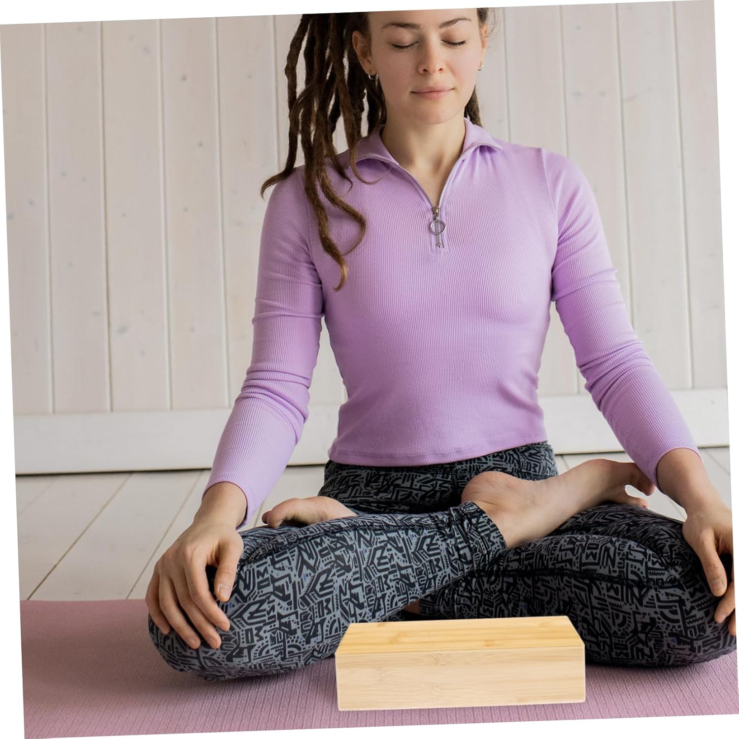 LIOOBO Portable Yoga Block Nonslip Exercise Support for Yoga Training for Beginners Enthusiasts Flexibility Balance Fitness Tool for