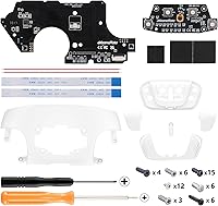 Vista 19 de eXtremeRate Back Buttons Attachment for Nintendo Switch Pro Controller, Clear Black Back Paddles Programable RISE4 Remap Kit for Switch Pro claro