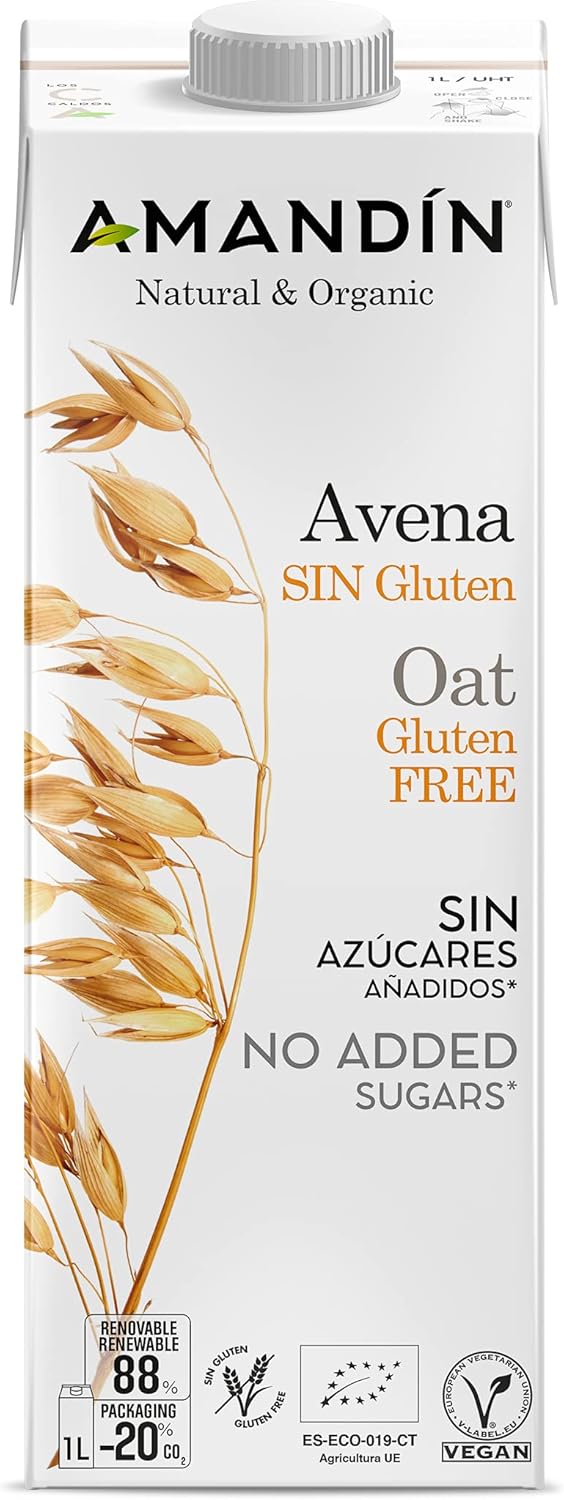 Amandin Bebida Ecológica De Avena Sin Gluten 1 L - Imagen 2