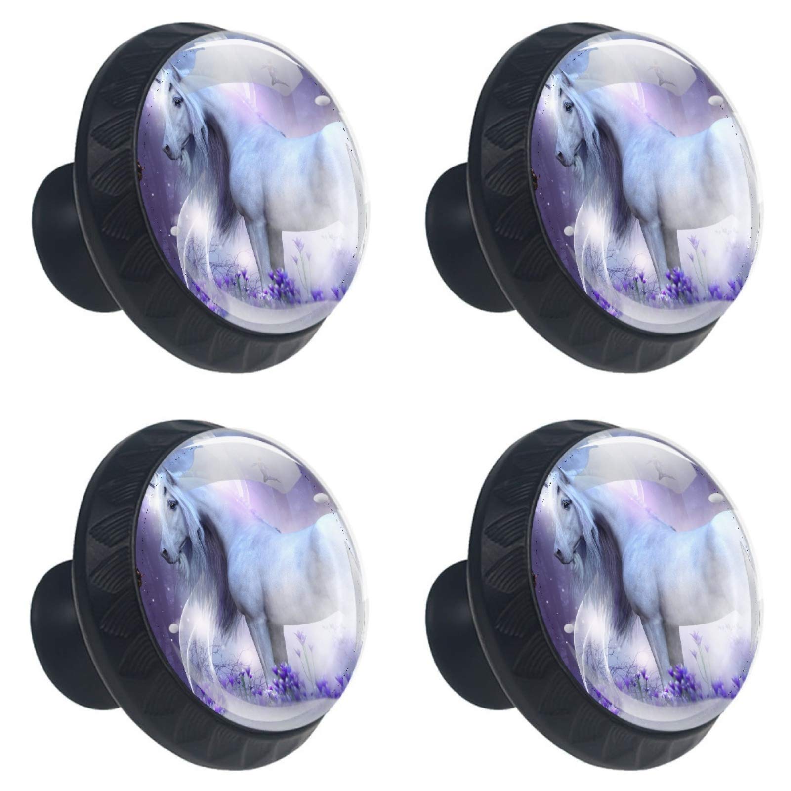 Boutons de meuble ronds en verre 30mm pour tiroir de cuisine et placard enfant