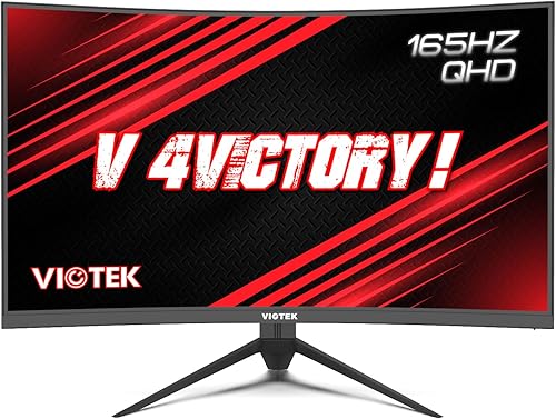 Viotek GNV32DBE Monitor curvo para juegos de 32 pulgadas  2560x1440p QHD  165Hz  120% sRGB  FreeSyncG-Sync  2X DP, 1x HDMI 2.0  3 años cero píxeles