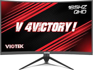 VIOTEK GNV32DBE 32-Inch Curved Gaming Monitor | 2560x1440p QHD | 165Hz | 120% sRGB | FreeSync/G-Sync | 2X DP, 1x HDMI 2.0...