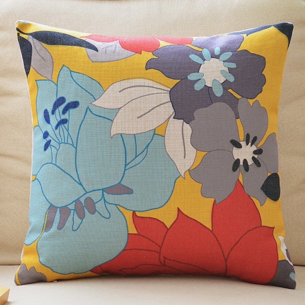 Coussin canapé coton 45x45 cm broderie créative style champêtre américain
