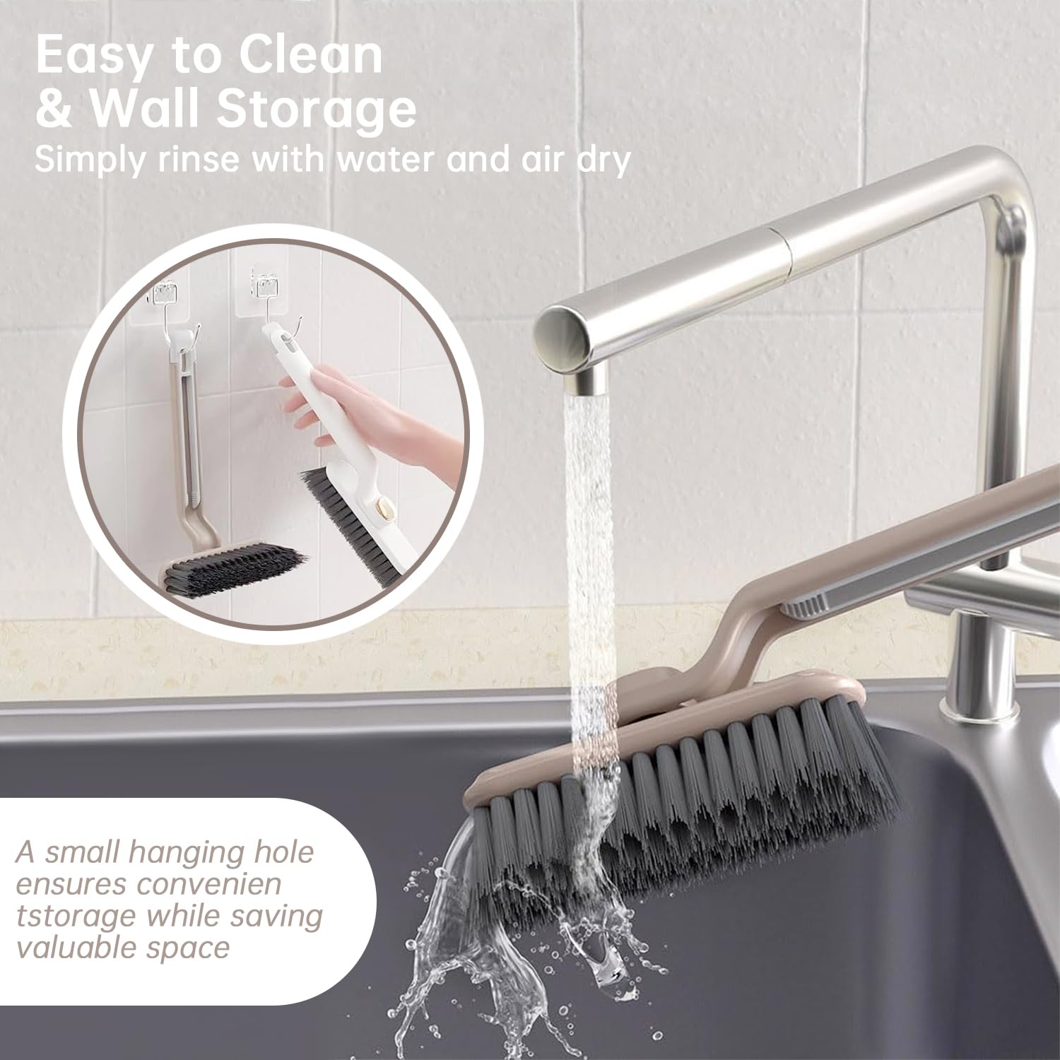 Kit De 6 Brosses De Nettoyage Pour Interstices - Poils Durs, Poignée Ergonomique - Pour Joints Carrelage, Fenêtres, Clavier