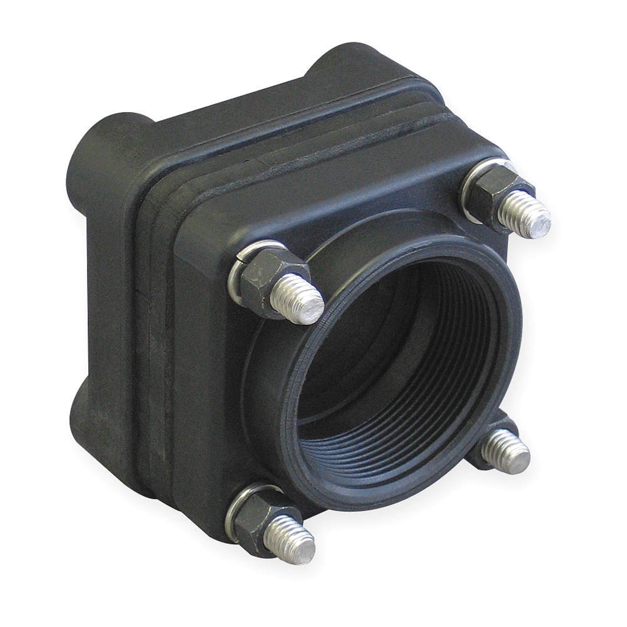 Tank Flange,1 1/2 in Outlet,FNPT,Poly