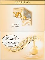 Vista 9 de Lindt LINDOR Trufas de chocolate blanco, caramelo de chocolate blanco con suave, centro de trufa de fusión, 25.4 oz., 60